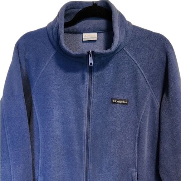 Columbia- Women’s Plus Size Blue Fleece Zip Front Jacket w Zip Pockets, Size 2X - Picture 2 of 6